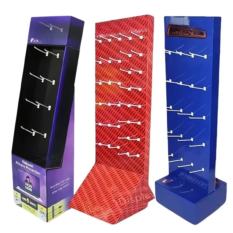 

board corrugated cardboard display stand, hanging hook floor independent display unit, suitable for retail and grocery stores