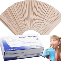 300/200/100/50/10PCS Disposable Tongue Depressor Wooden Tattoo Waxing Stick Individual Pack Hair Removal Sticks Tattoo Supplies