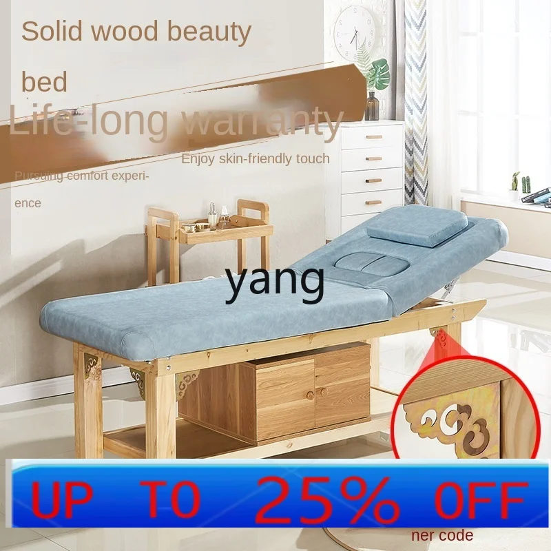 

LMM Multifunctional Solid Wood Latex Facial Bed Beauty Salon Special Body Beauty Massage Belt Hole Massage Bed