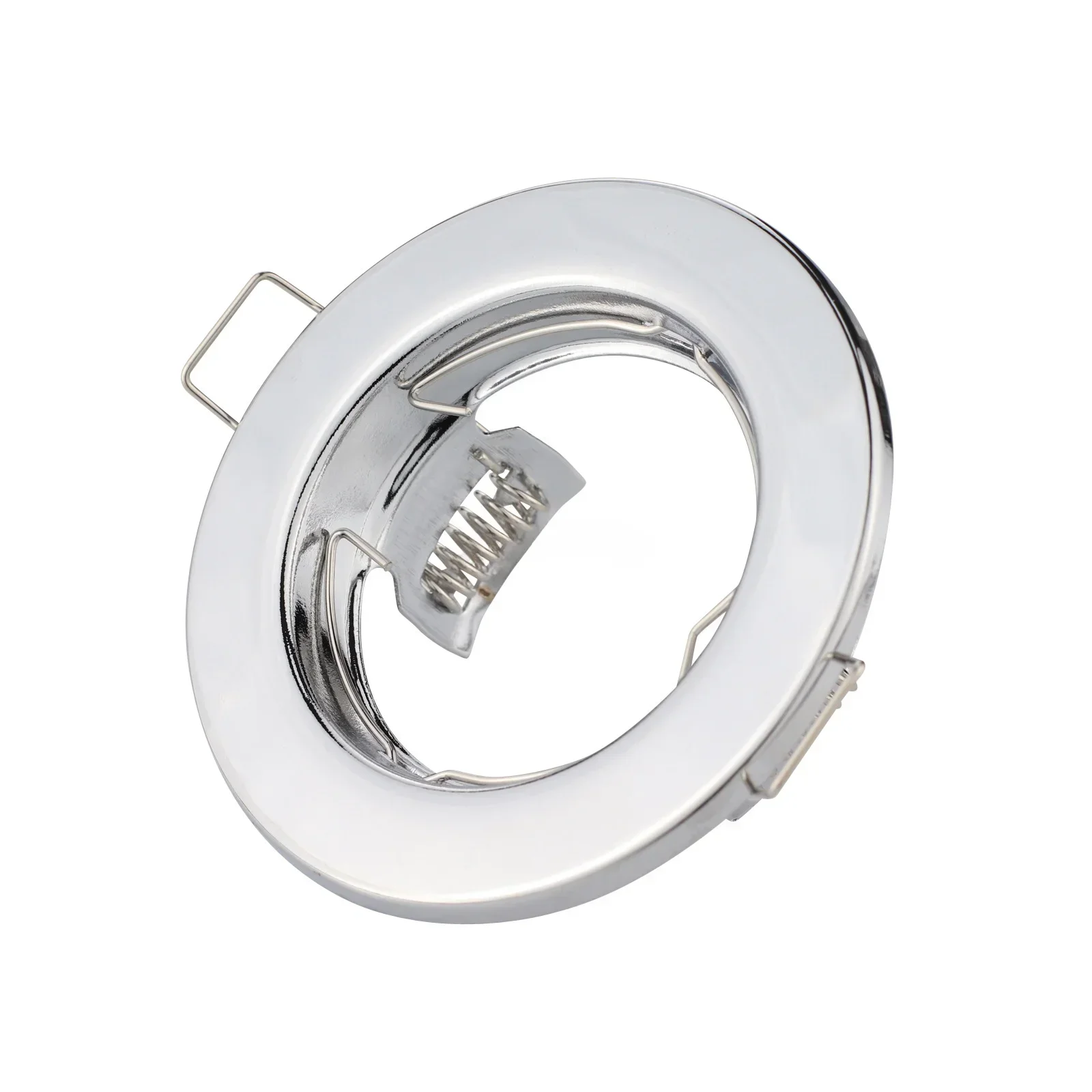 Marco de luz LED empotrado de estilo redondo cromado, accesorios de Metal, Downlight Gu10Mr16, diseño moderno, 60mm