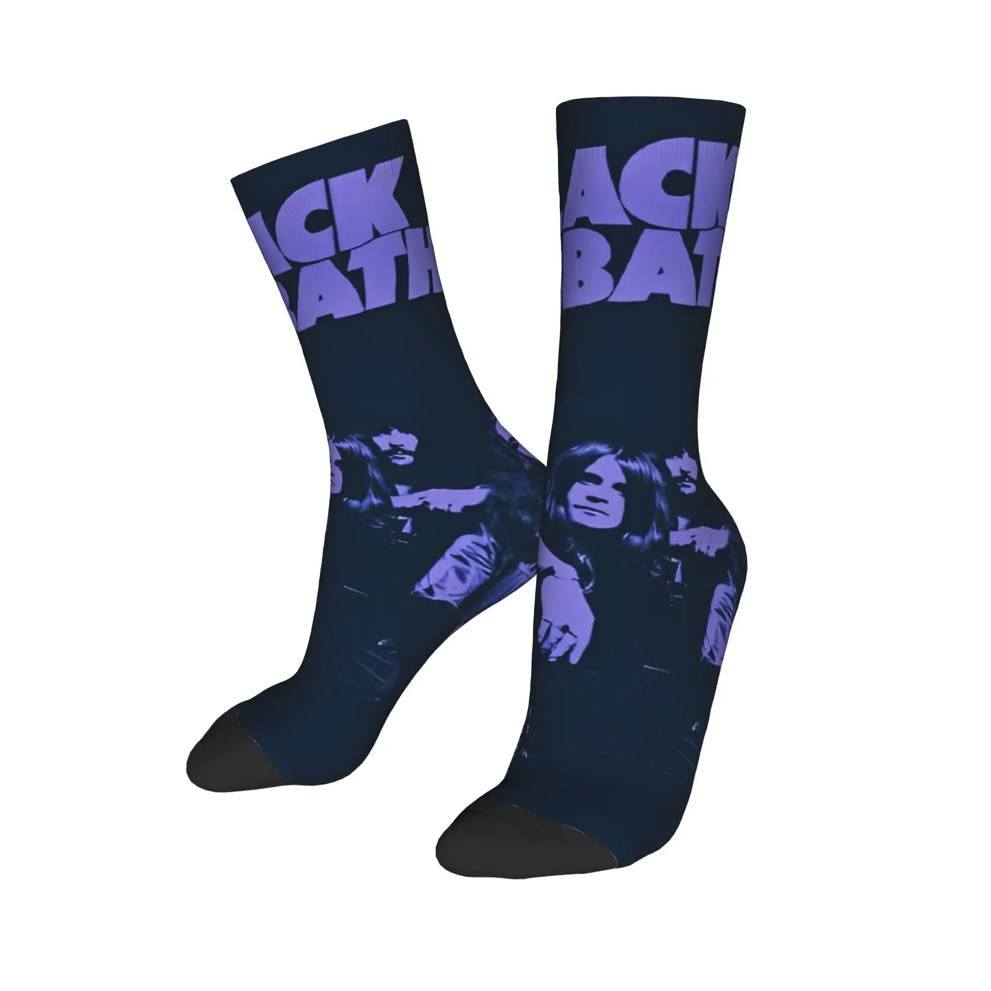 جوارب سوداء لفرقة السبت، جوارب مضادة للانزلاق للرجال، جوارب تزلج ناعمة، جوارب بتصميم قوطي ربيعي