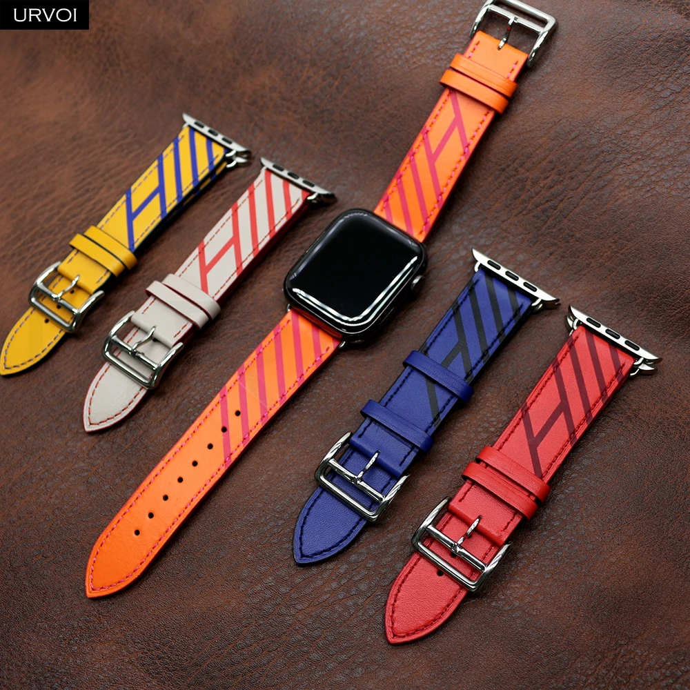 URVOI Jumping Single Tour Armband für Apple Watch Series 10 9 876 SE Lederband für iWatch Stilvolles Uhrenzubehör 41 42mm