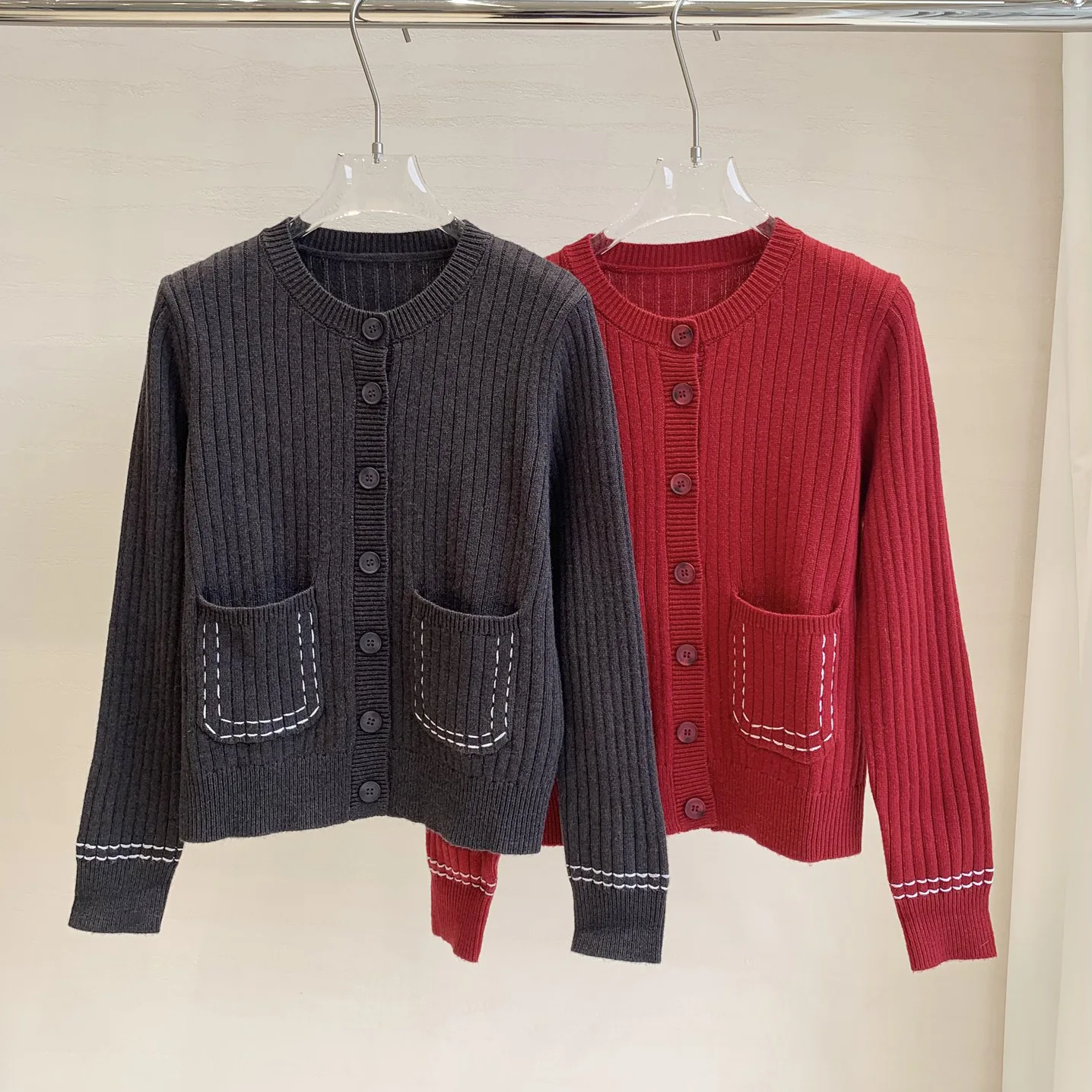 

Женский высококачественный осенне-зимний новый шерстяной свитер с круглым вырезом, кардиган