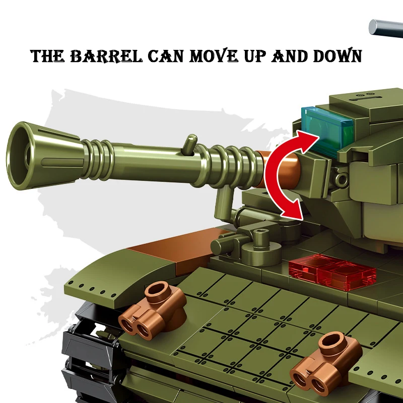 سيمبو-كتل بناء نموذج دبابة ثقيلة للأطفال ، لعبة تشوه ، قذيفة قابلة للغسيل ، الطوب التجمع ، هدية عيد الميلاد ، الولايات المتحدة M46 ، M60