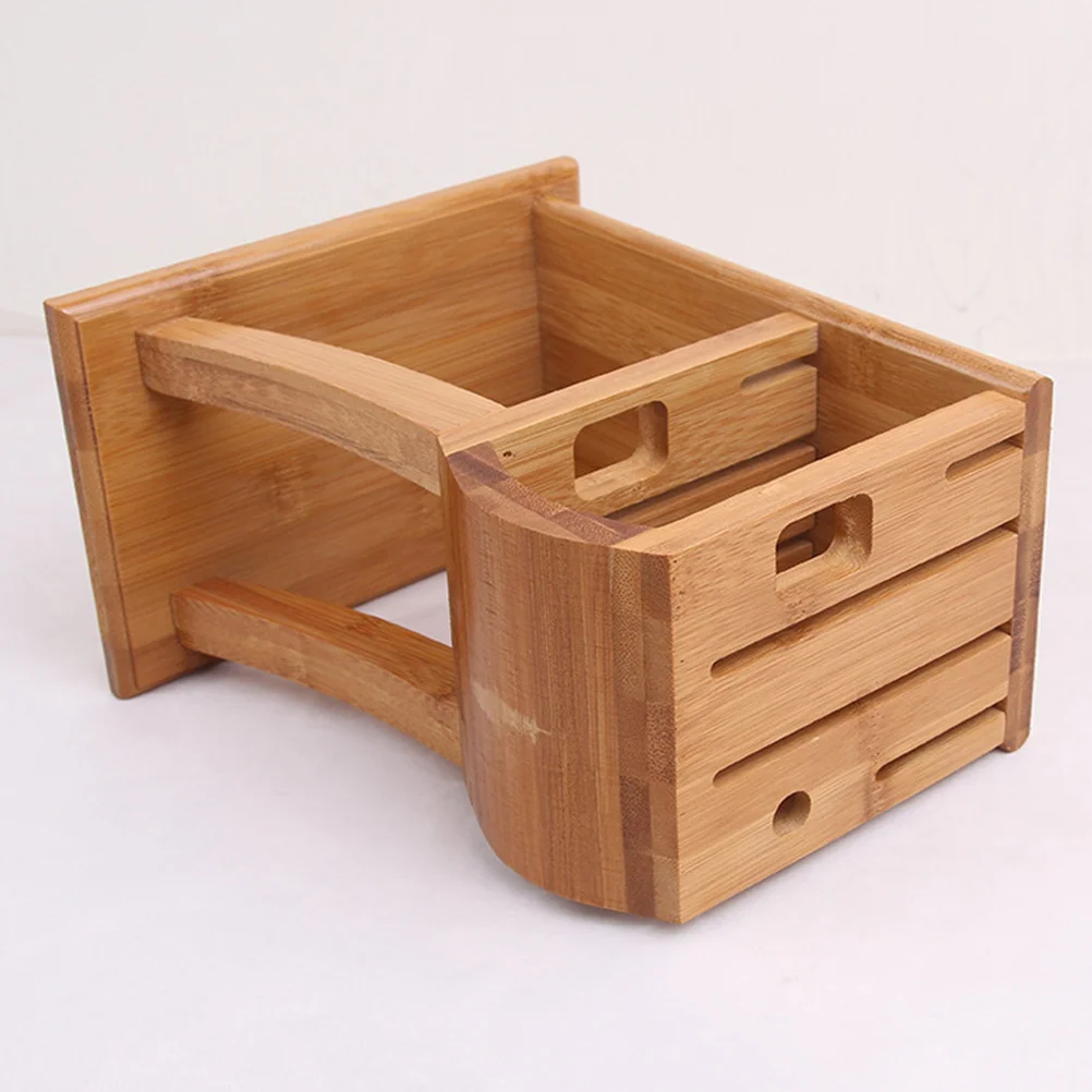 

Bamboo Kitchen Knife Rack Block 6 Slots Ventilated Storage Organizer Holder Knife Block with Wide Slot Layout