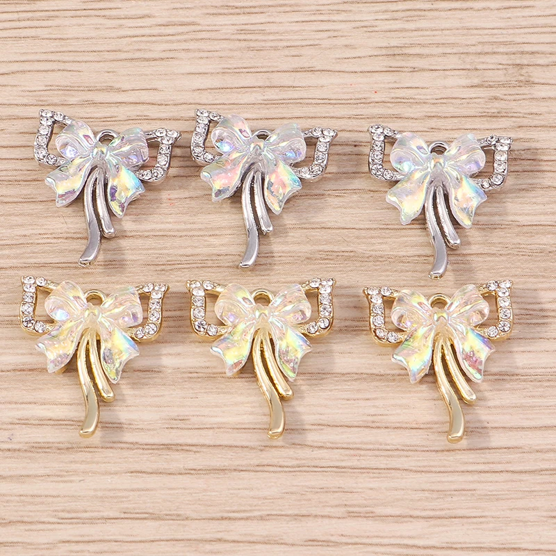 5 Stück Niedliche Kristall-Metall-Schmetterlings-Anhänger für die Herstellung von Ohrringen, Halsketten, Armbändern, DIY-Bastelarbeiten und Schmuckzubehör – Detail 10