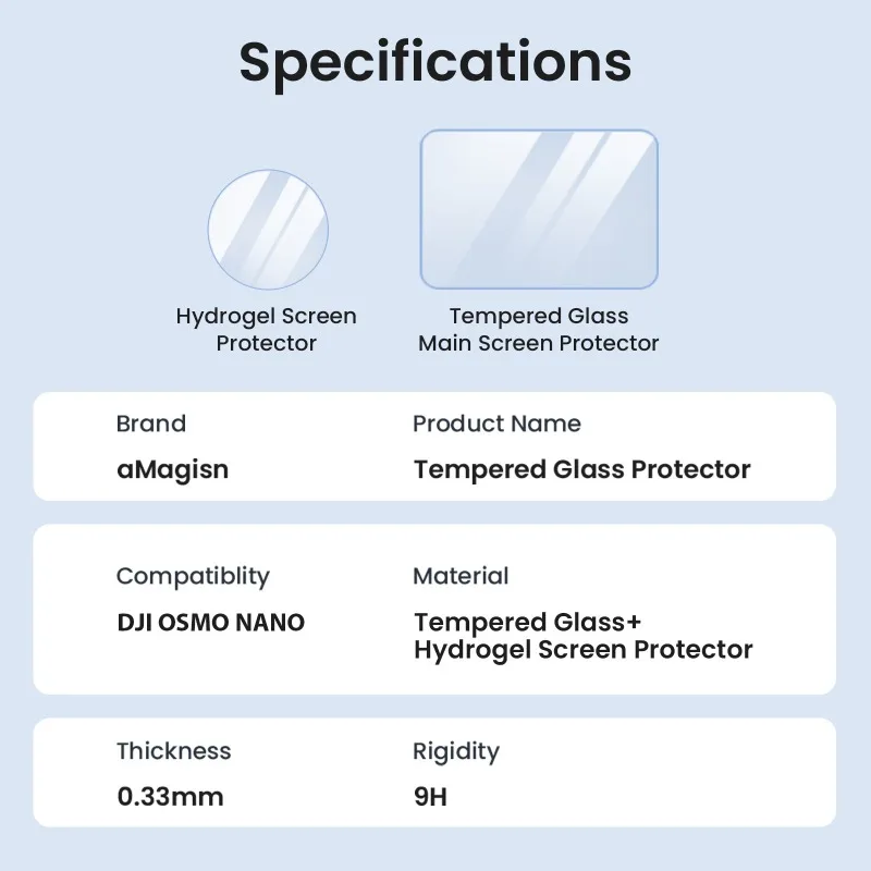 AMagisn الزجاج طبقة رقيقة واقية ل DJI Osmo نانو كاميرا حامي الشاشة ل OSMO نانو HD صلابة المضادة للخدش فيلم الملحقات #6