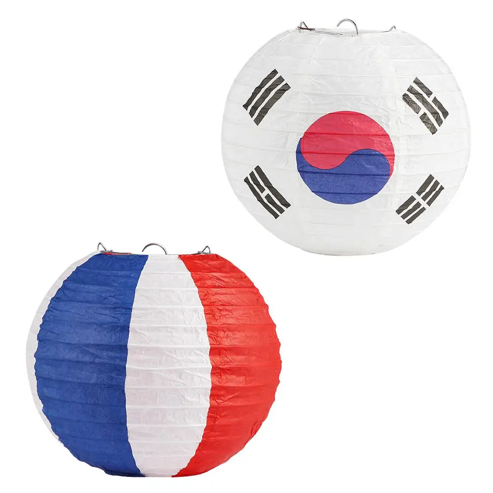 

2 Pcs Flag Lantern 8 Inch Foldable Decorative Party Paper Lanterns for Home Party Decorative Lanterns Festival