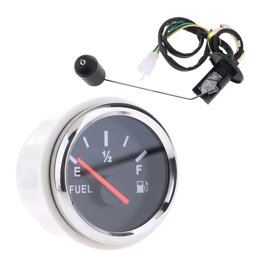 Floating Fuel Level Gauge Sensor LED Display Stainless Steel Marine Instrument for Boat Yacht 52mm Electrical
