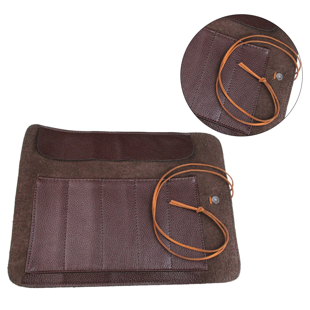 

2 Pcs Cutlery Knives Holders Protectors Organizers Wallet Tool Bag Brown Travel