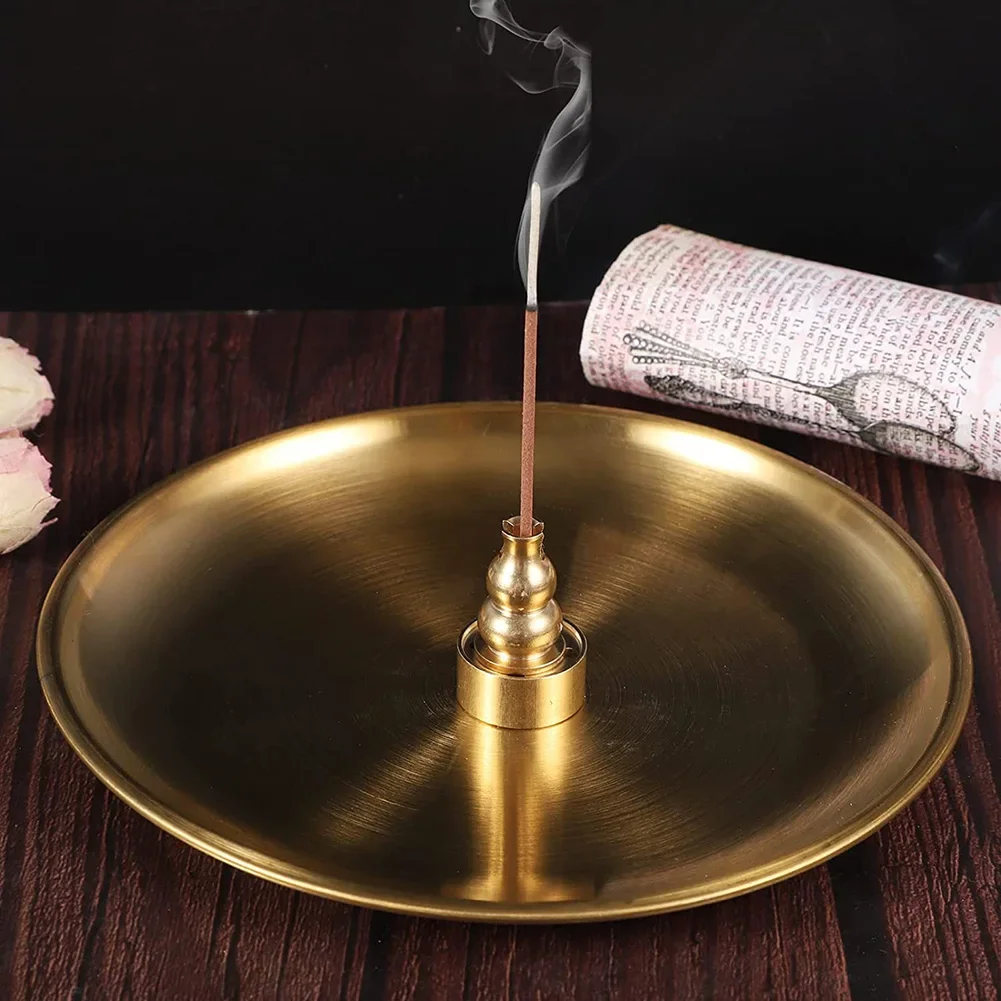Stylish 3 In 1 For Incense Burner Designed As A Gourd Shape With Metal Ash Tray Perfect Addition To Any Room Decor