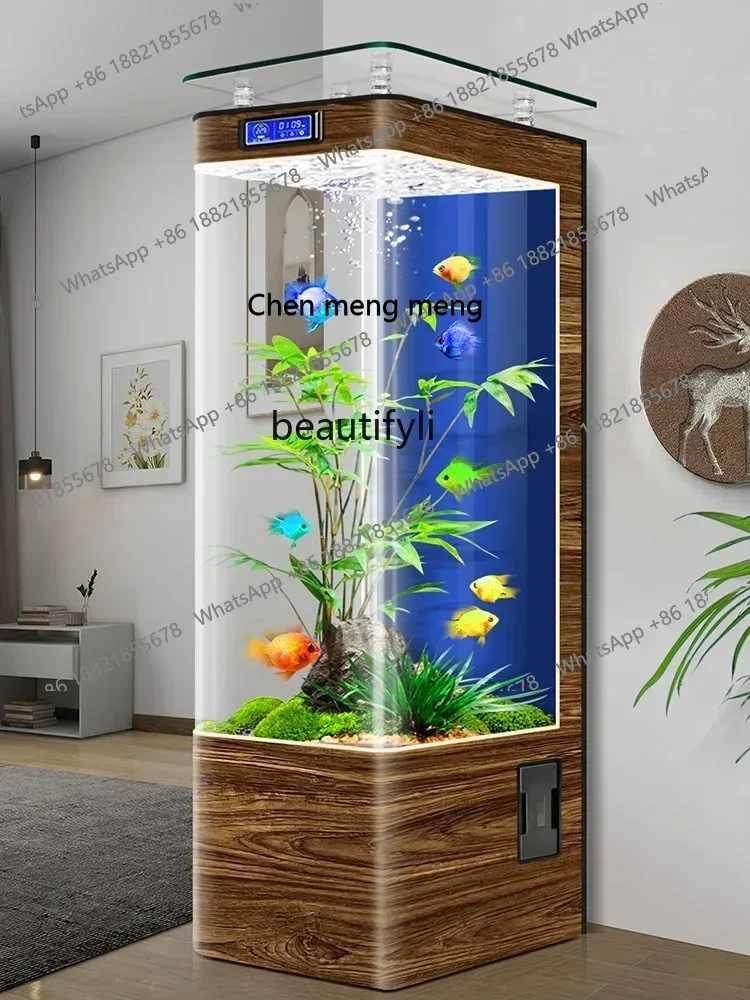 ss cn8350 ss 8350 Straight Curved Integrated Fish Tank TV Cabinet Vertical Small and Medium-Sized Floor Intelligent Aquarium
