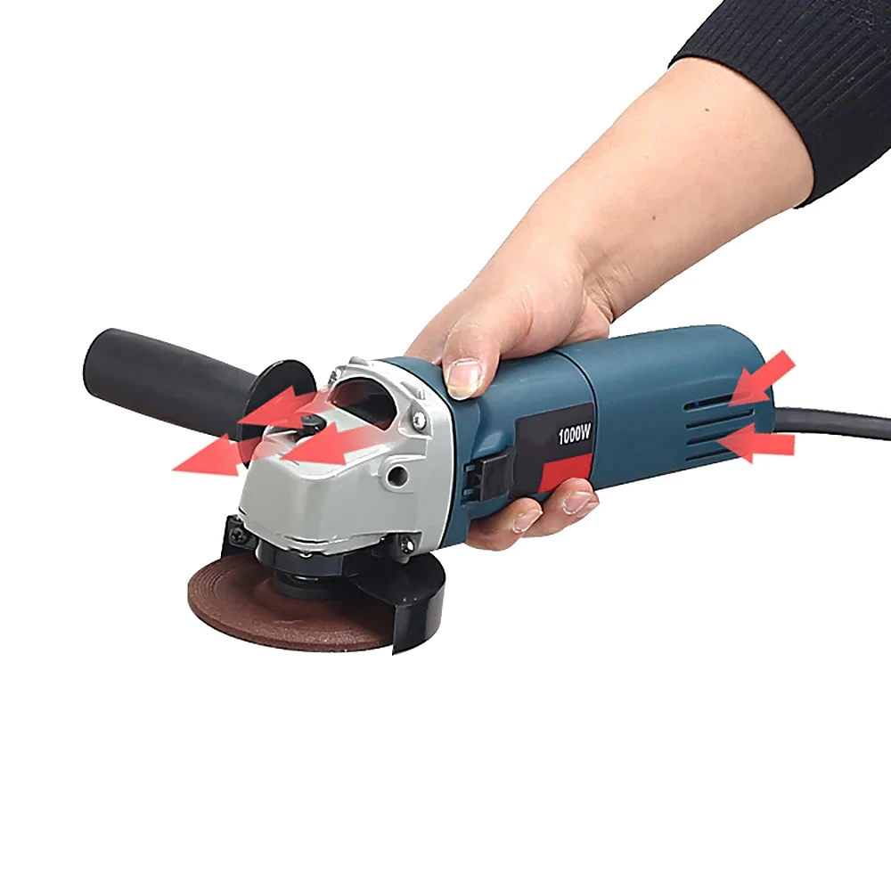 1000W Electric Angle Grinder 220V 100mm 125mm Corded Grinding Machine 6 Variable Speed Grinding Cutting Polishing Power Tool