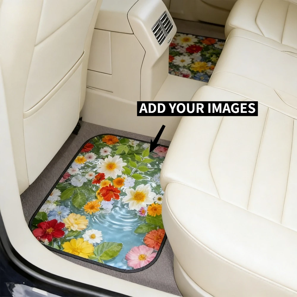1 Set/2 Sets Custom Car Floor Mats with Personalized Image Design, Durable & Easy To Clean Interior Accessories view 4
