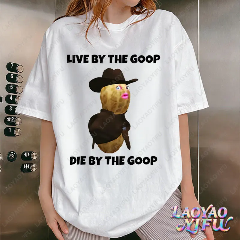 

Футболка с графическим принтом «The Burnt Peanut GOOP» (Digital Download Live By The Goop Die By The Goop), унисекс, с коротким рукавом