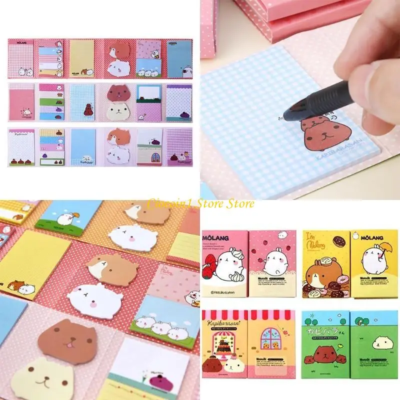 

A3PC Cartoon Animals 6 Folding Memo Pad Sticky Notes Stationery Notepad