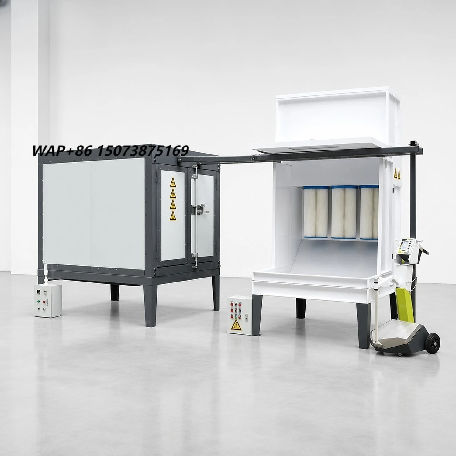 Galin Manual 4 Wheel Hub Powder Coating System with Curing Oven Cartridge Filter Booth for Car Alloy Rim Refinishing Workshop