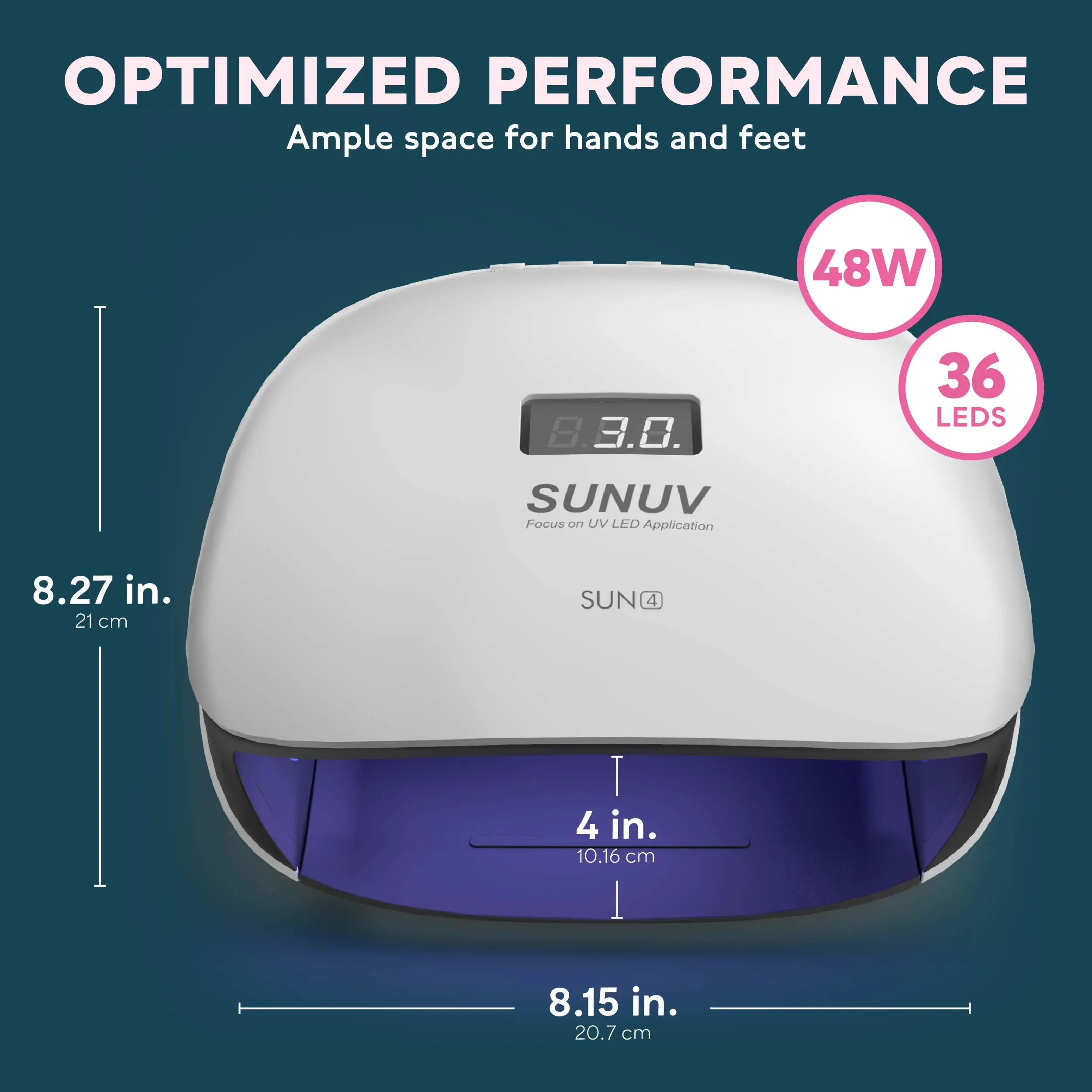 SUNUV SUN4 48W UV LED Lamps Nail Dryer Lamp with LCD Display Smart UV Phototherapy Nail Art Manicure Tool Ladies Gift