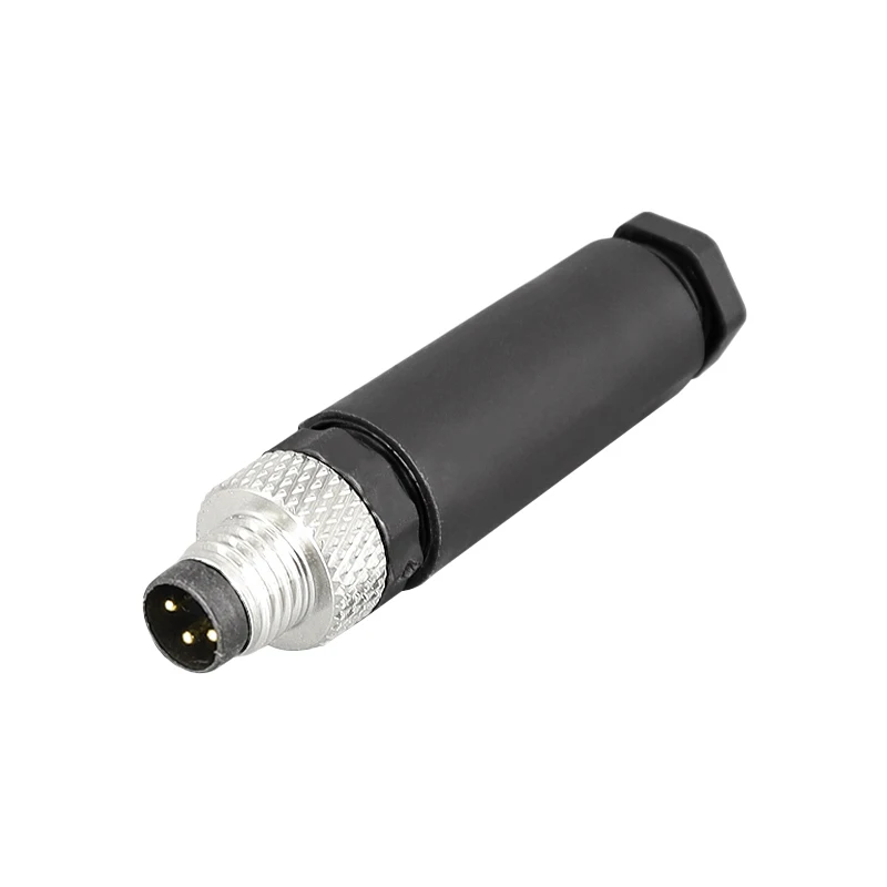 5/10PCS M8 3/4/5/6/8Pins Sensor Connector Non-Welding Waterproof  IP68 Straight Male&Female Plug Screw Threaded Coupling 3 4 Pin