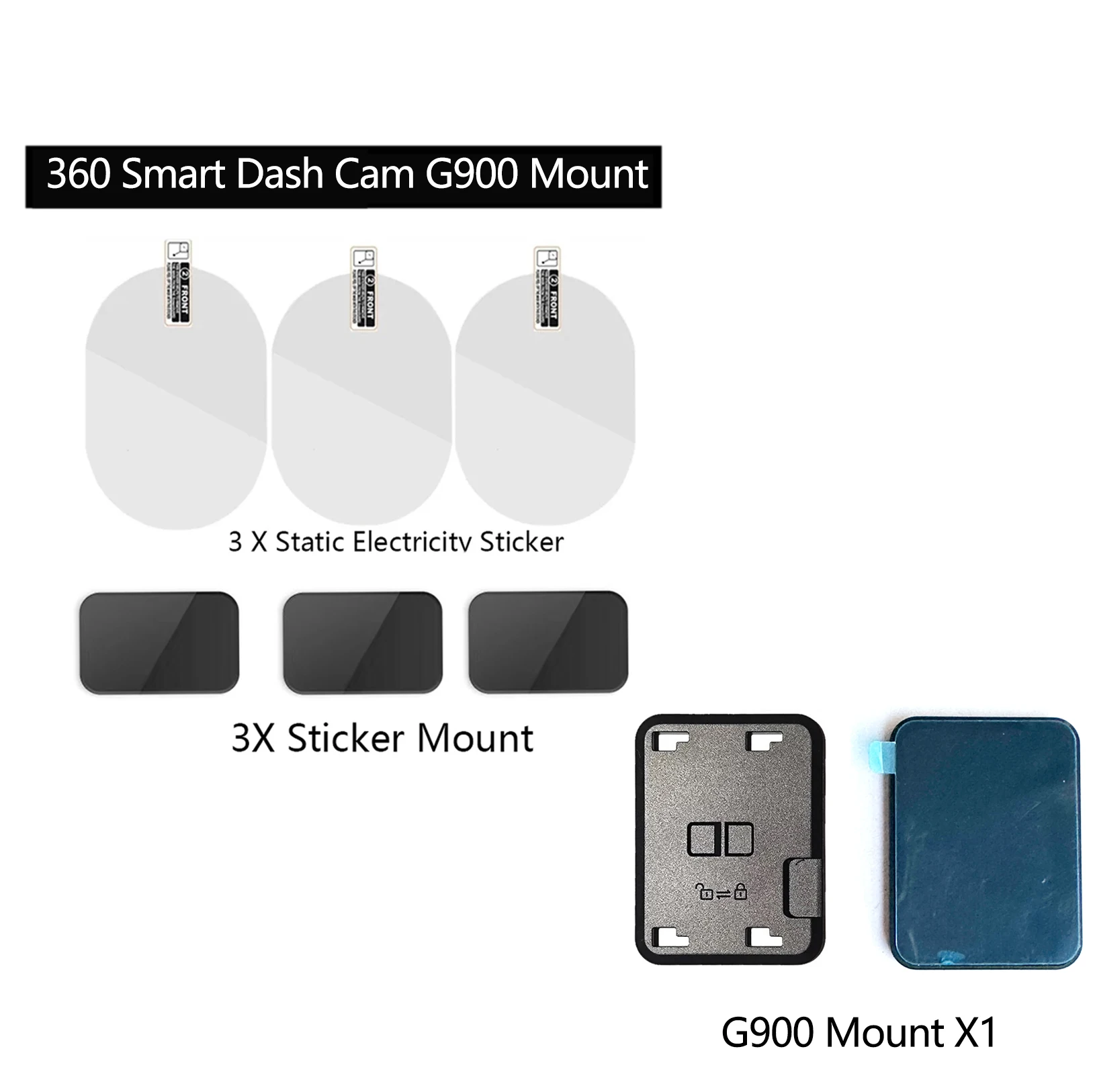360 Smart Dash Cam G900H Mount  VHB Sticker