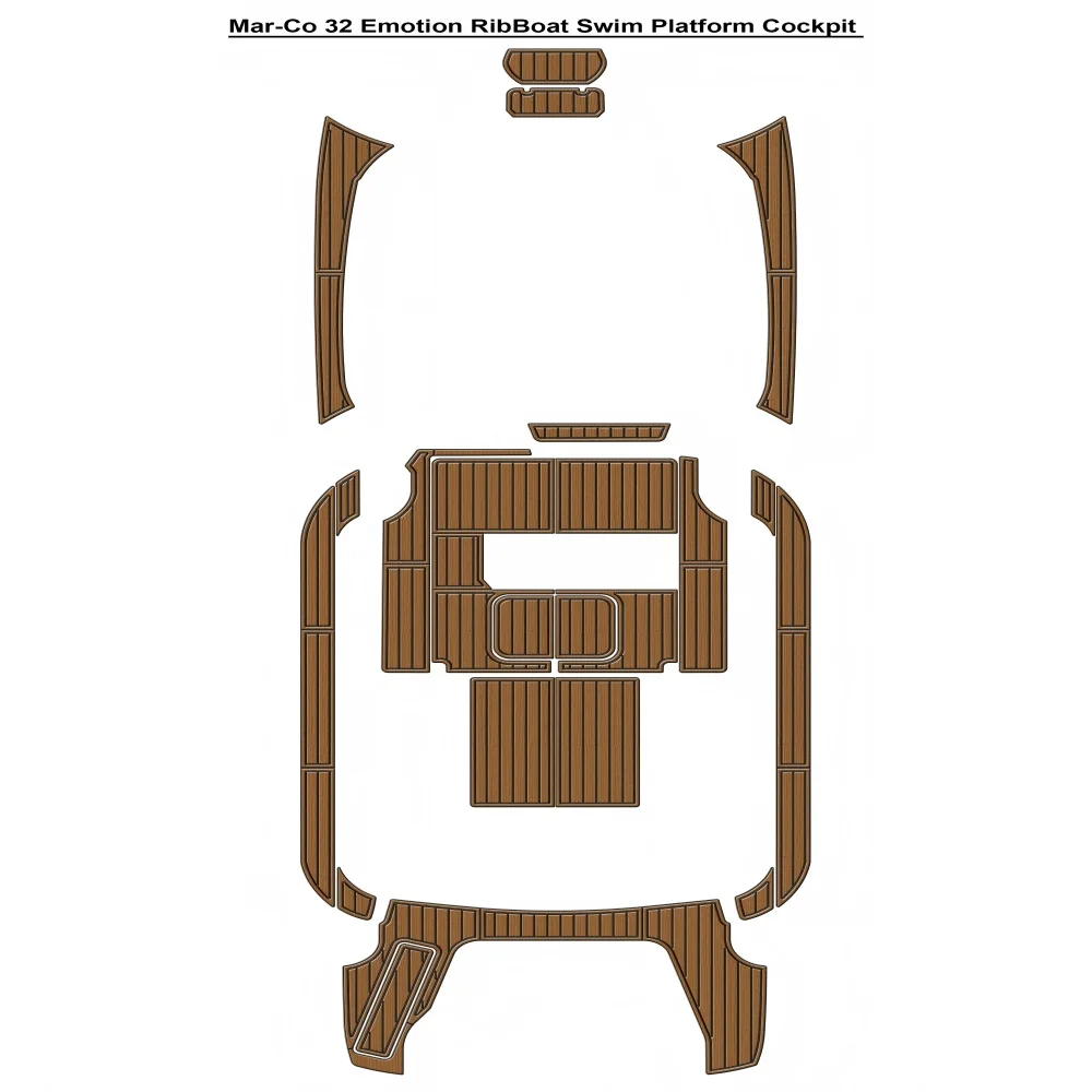 

Mar-Co 32, Emotion RibBoat, платформа для плавания, коврик для кокпита, лодка, коврик из пенопласта EVA, напольный коврик из тикового дерева, стиль Gatorstep, самоклеящийся dm9h3gh7