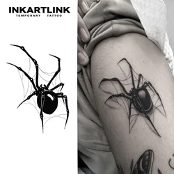 Spider Temporary Tattoo Sticker, Realistic Waterproof Design, Semi-Permanent Lasts 15 Days, Scary Fake Tattoo for Halloween