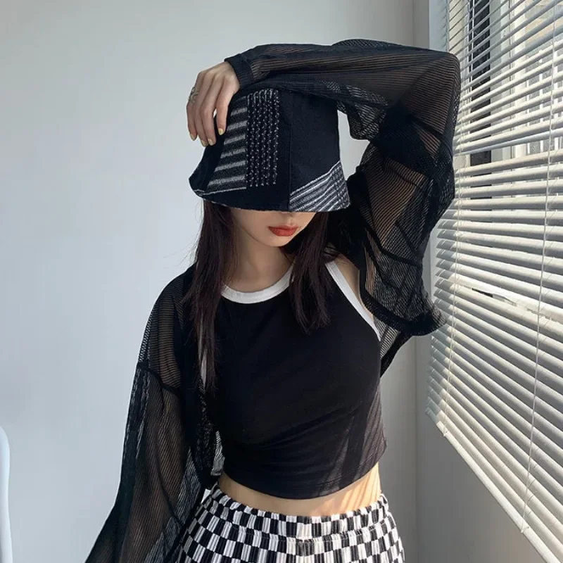 

Jackets Women New Summer Coats Breathable Solid Leisure Hollow Out Fashion Femme Cropped Korean Style Simple Sun-proof All-match