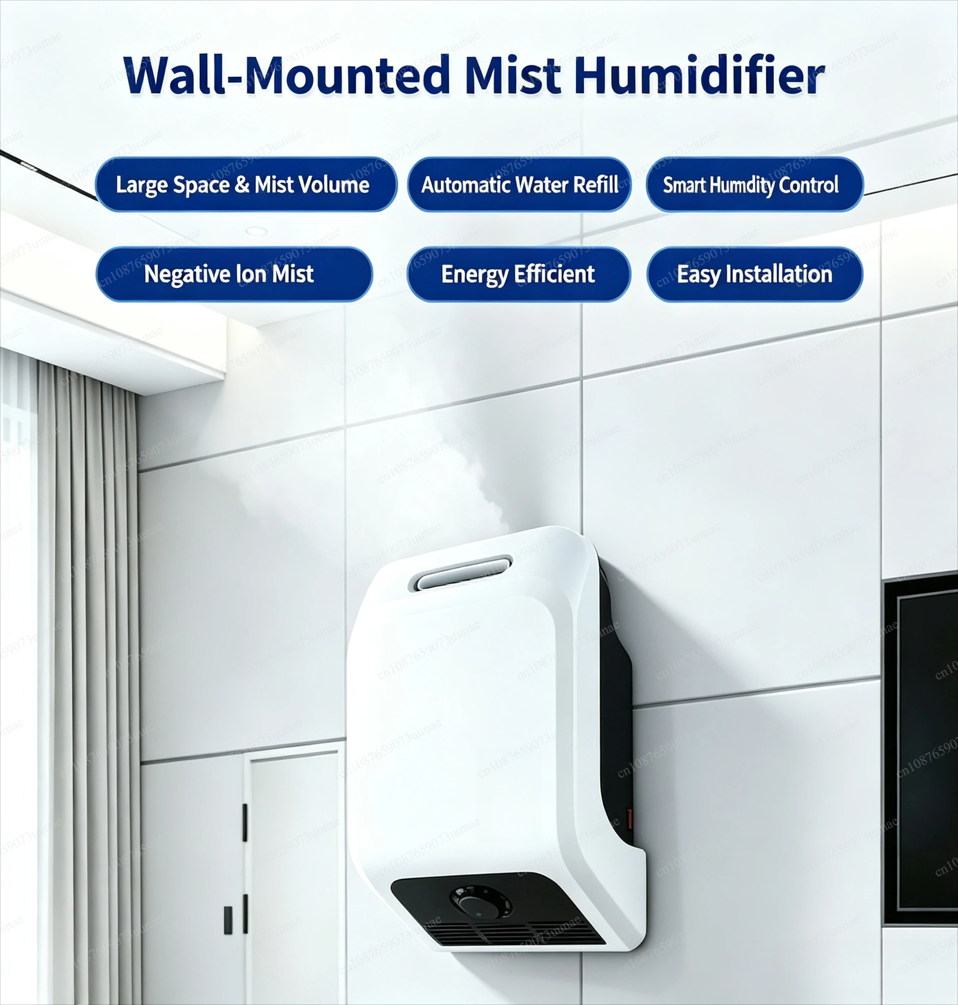 commercial ultrasonic humidifier, wall mounted mist maker, tap water connect humidifier, industrial mist ger