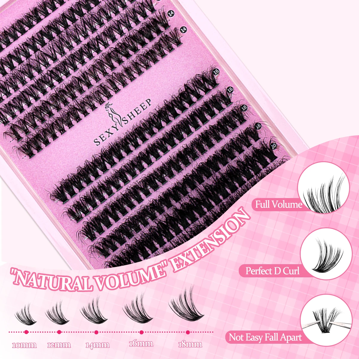 Diy clusters cílios 40d60d extensão de cílios fofos cauda de andorinha cílios segmentados cílios individuais com removedor de cola de chicote