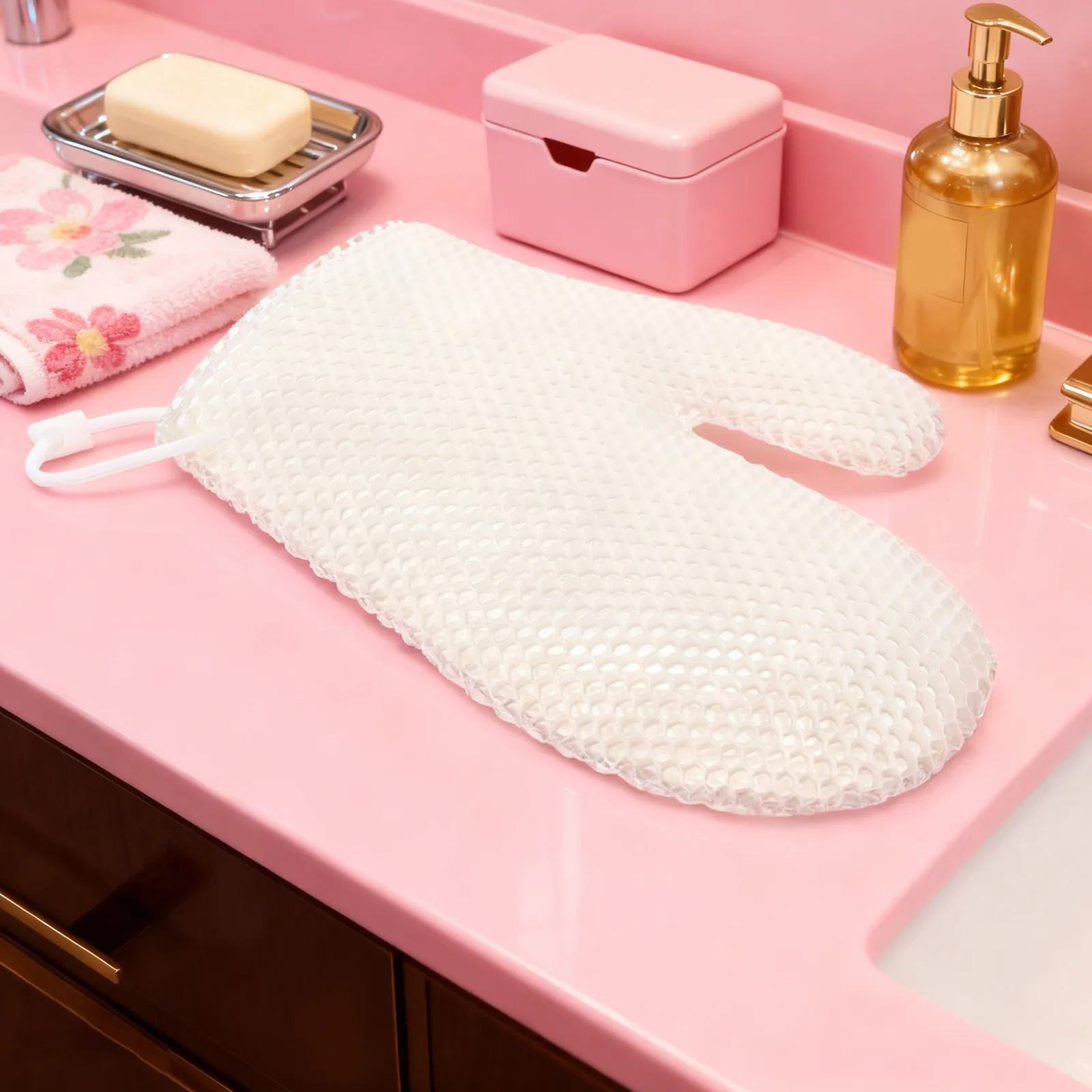 

Honeycomb Exfoliating Bath Gloves for Deep Cleaning Body Scrubber Mitts Rejuvenating Shower Exfoliator for Back Feet Scalp Skin