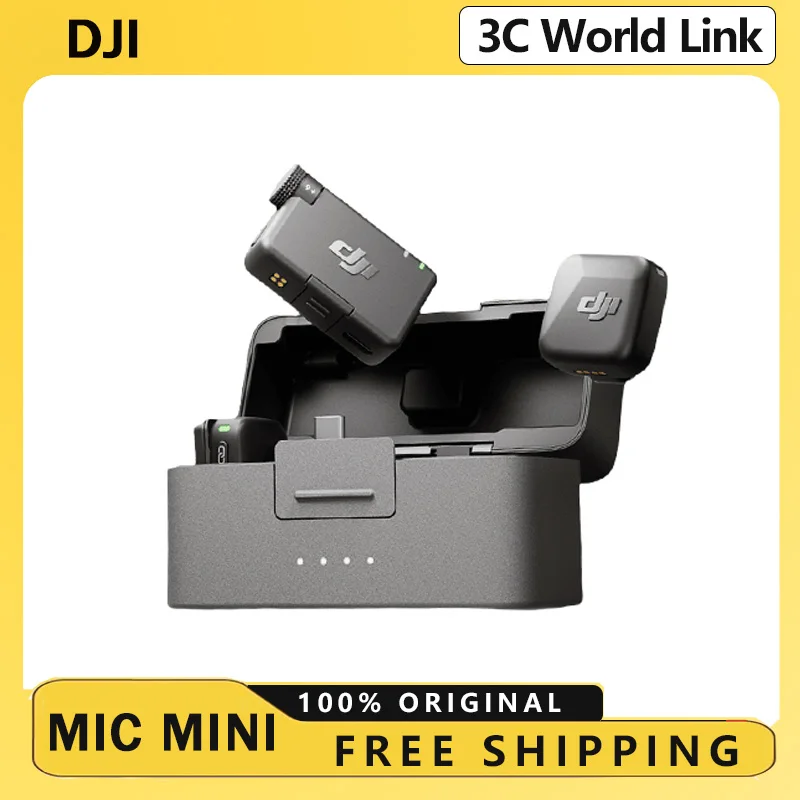 لـ DJI Mic Mini 2TX 1RX إضافة علبة شحن عملية 48 ساعة على مستوىين نشط إلغاء الضوضاء نقل صوت عالي الجودة