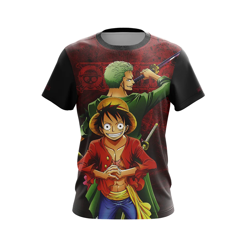 One Piece Luffy Zoro 3D All Over Print T-shirt Men Women Anime Character Graphic Short Sleeve Pirate Crew Cosplay Streetwear Tee