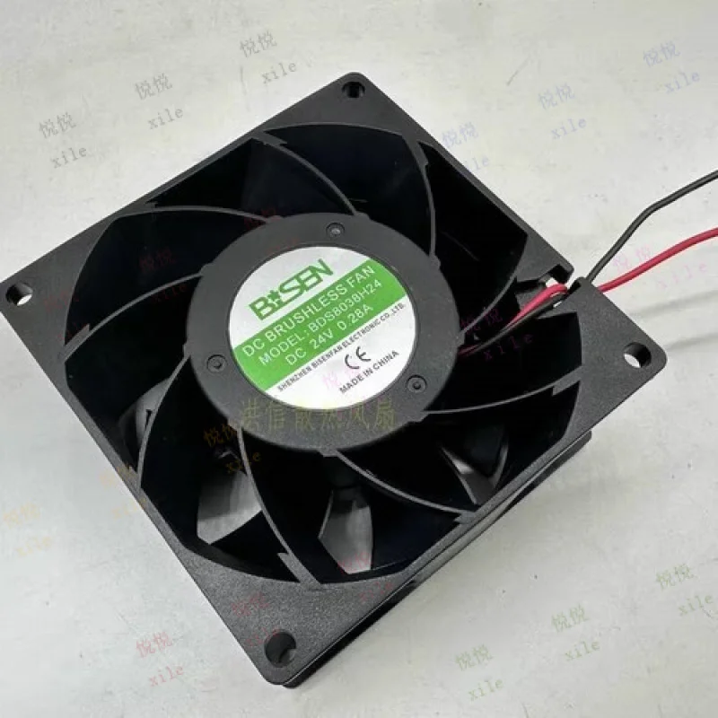 

L+ for BISEN BDS8038H24 DC24V 0.28A 80*80*38MM 2-wire Inverter Cooling Fan