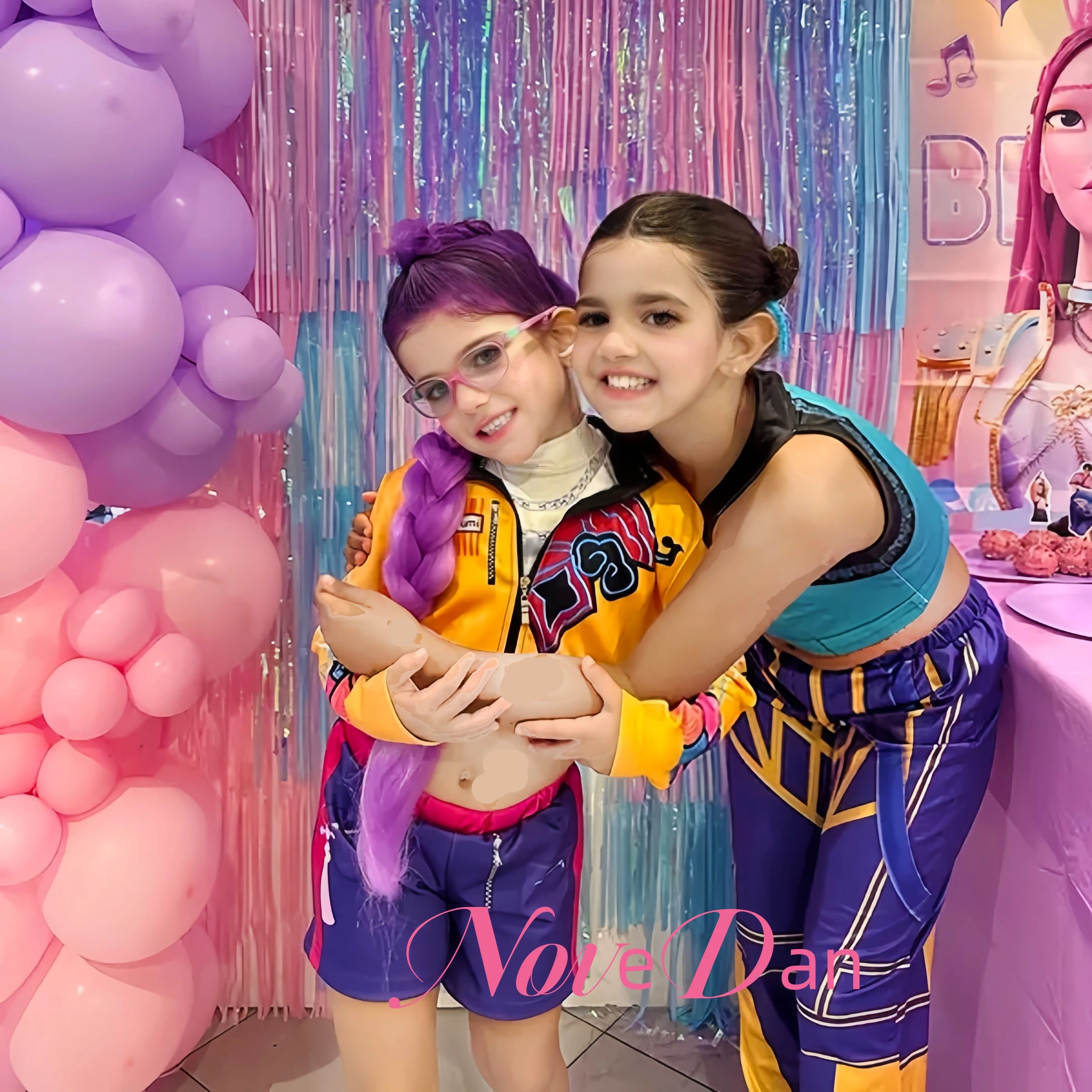 KPop رومي ميرا زوي شيطان الصيادين الاطفال تأثيري حلي الطفل هنتركس فستان للفتيات لعب الأدوار كرنفال حفلة عيد الميلاد زي #1