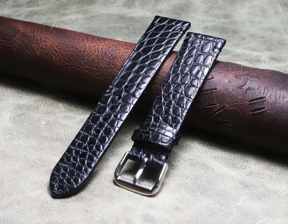 Exquisite Thin Crocodile Leather Watchbands Alligator Grain Watch Band Bracelet 18mm 19mm 20mm 21mm 22mm Brand Soft Strap Belt