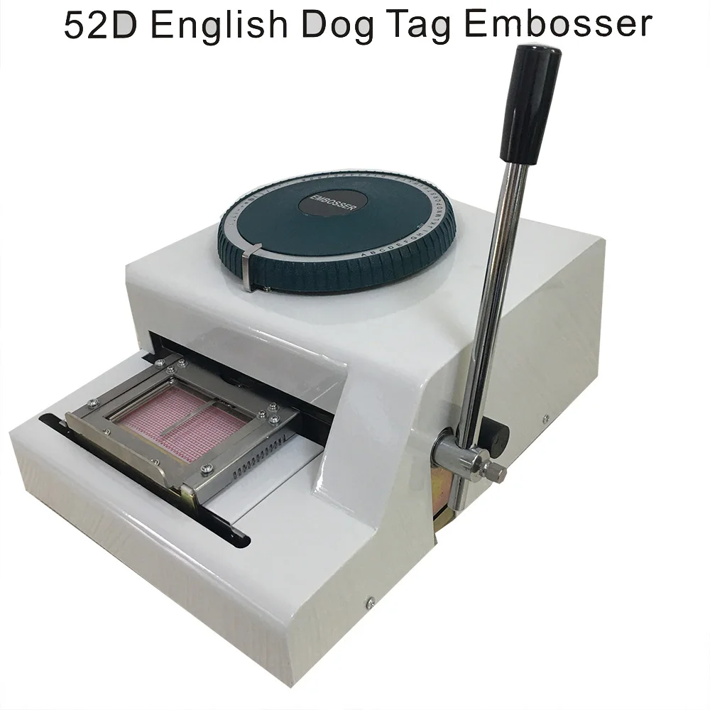 

Factory Low Price 52Code letters Manual number stainless steel plate embossing machine Dog tag embosser