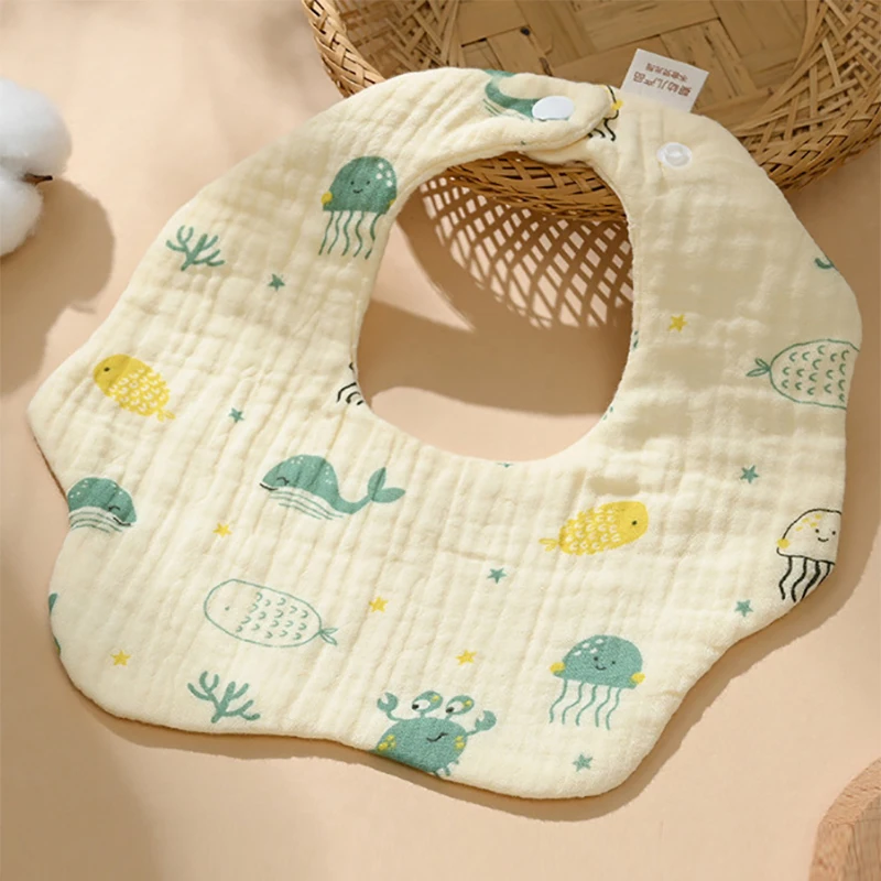 Cotton Gauze Baby Feeding Bibs Summer Soft Petal Infants Print Saliva Towel Newborn Toddler Burp Cloth Kids Bib New