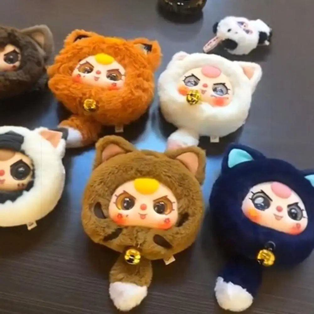 Bebé tres gatos de la suerte bolsa con cremallera serie caja ciega juguete de moda lindo muñeco de peluche regalo