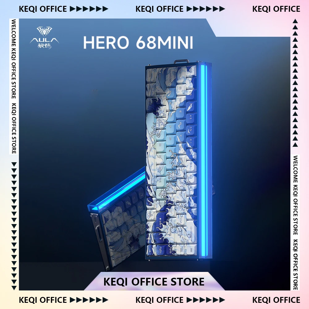 

Механическая клавиатура AULA HERO68 MINI с магнитными переключателями, короткий ход, проводная, для киберспорта, с возможностью горячей замены, настраиваемая, аксессуары для ПК, подарок