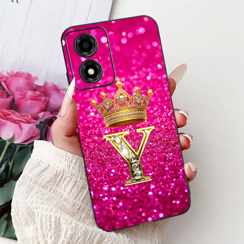 For Motorola Moto E14 Case New Crown Letters Cover 6.56'' Shockproof Soft TPU Phone Case For Moto E14 E 14 MotoE14 Fundas Bumper