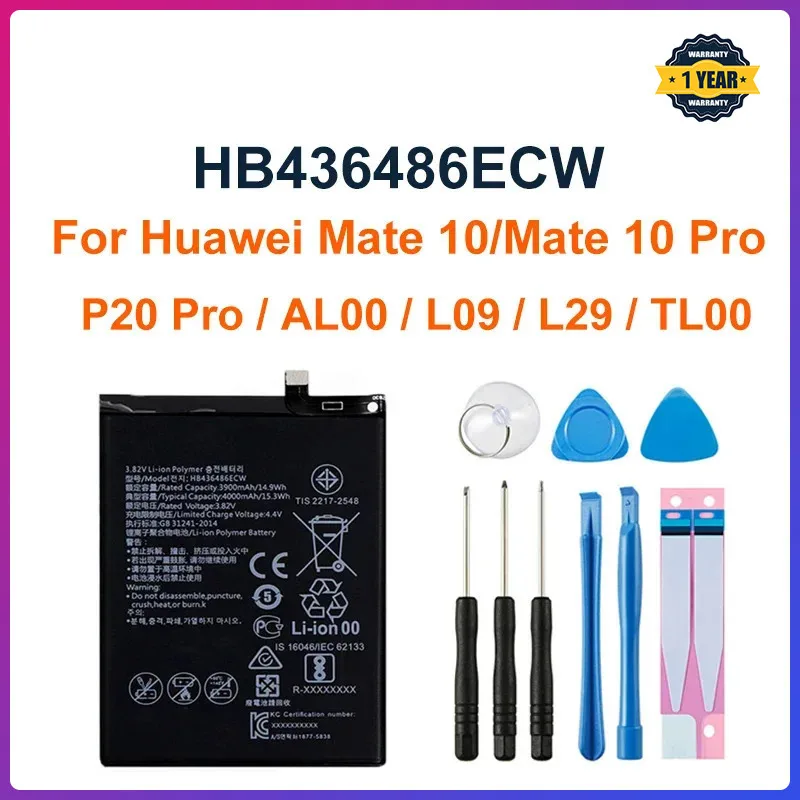 HB436486ECW 4000mAh Battery For Huawei Mate 10 Mate 10 Pro /P20 Pro AL00 L09 L29 TL00 Batteries +Tools