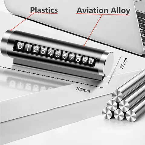 Car Temporary Parking Number Plate Black/Silver/Blue Aluminium Alloy Material Roller Adjustable Car Parking Plate Car Supplies 10 best sales car number - №1