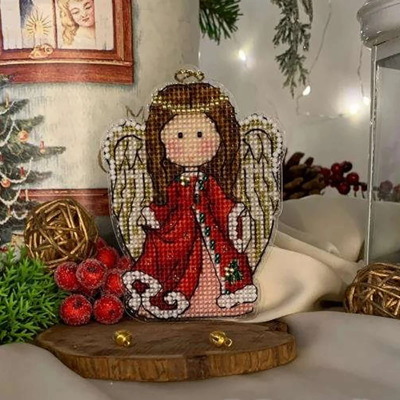 BXT104 Dekoration Heimdeko Homfun Handwerk Weihnachten Kreuzstich-Set Vorgezählt DIY Kreuzstich-Sets Kühlschrankmagnete