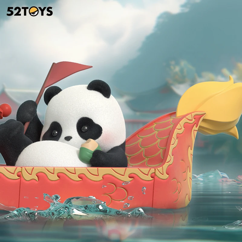 52TOYS Blind Box Panda Roll Dragon Boat Racing, Mystery Box, random Collectible Toy Desktop Decoration Panda Gift for Birthday