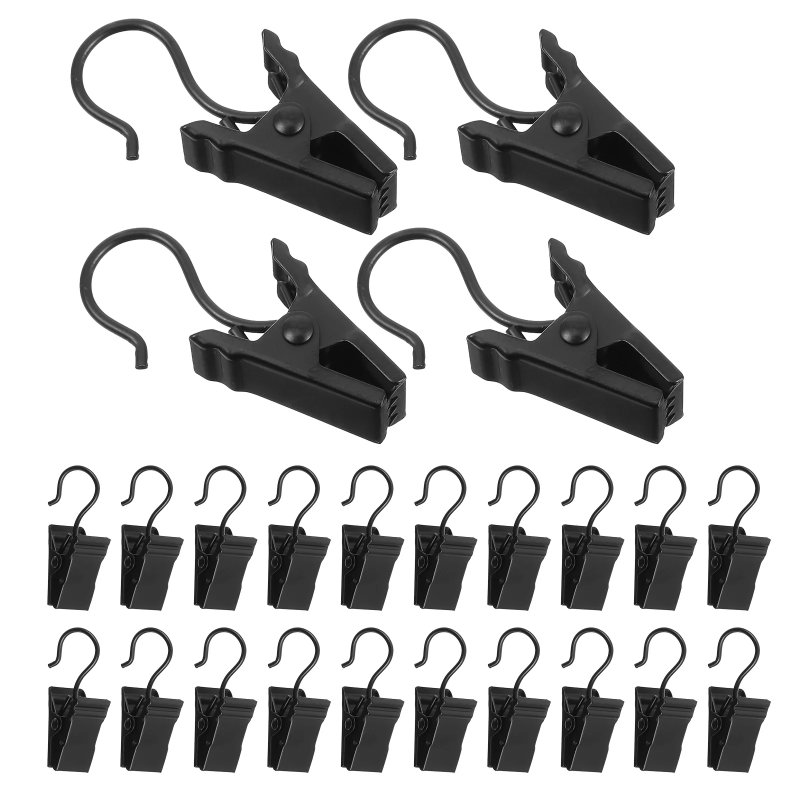 25 PCS Shower Curtain Clip Hooks with Clips Awning Camping for Drapes Rv to Hang Lights Awnings Hanging