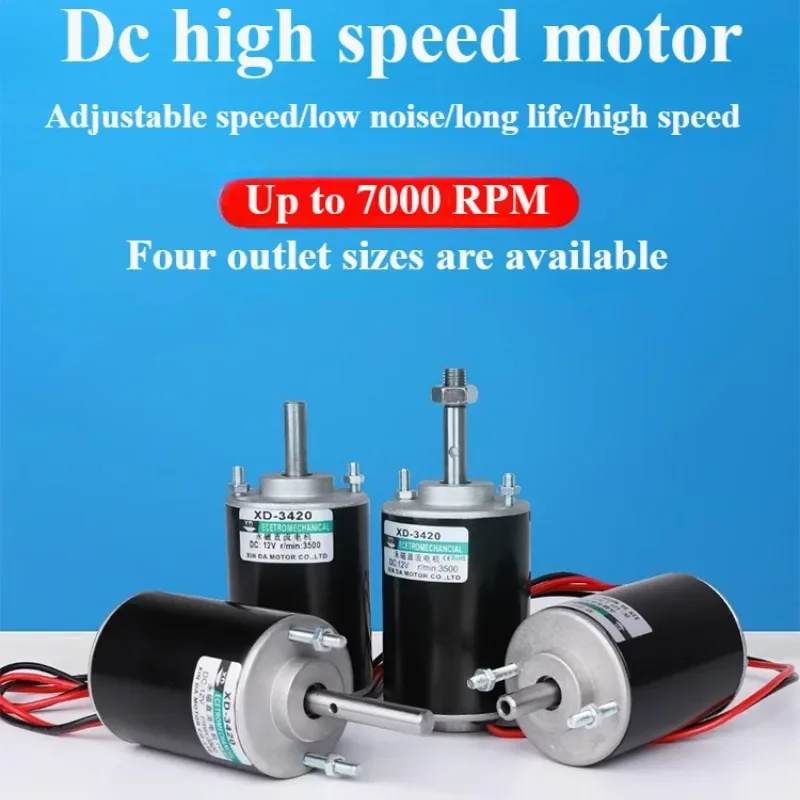 XD-3420 30W High Torque DC Motor 12V/24V Permanent Magnet  Mini DC Motor DIY Generator  CW/CCW with Bracket