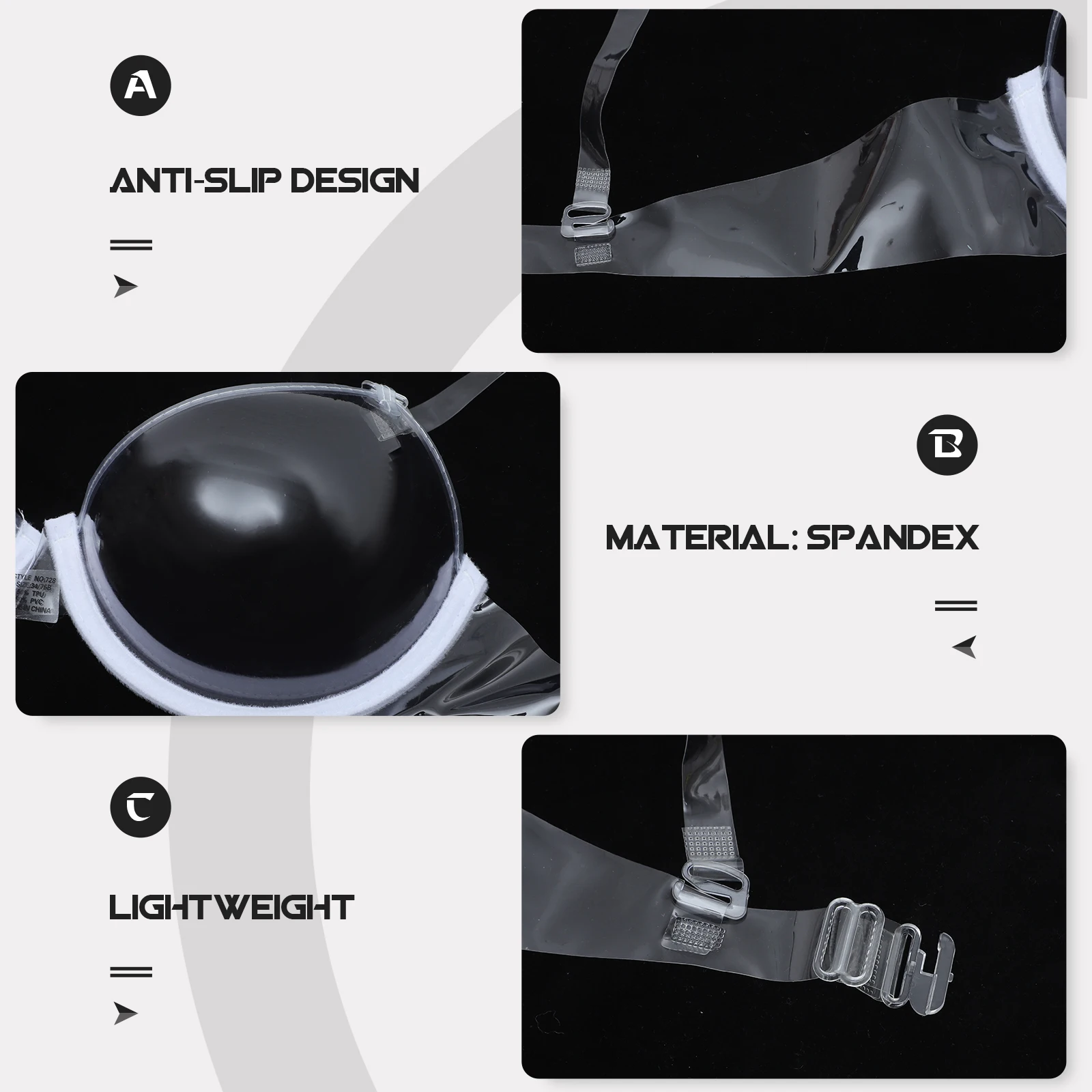 

Invisible Bra Women Seamless Underwear Transparent Bras Clear Strap See Through Plastic Disposable Adjustable Travel