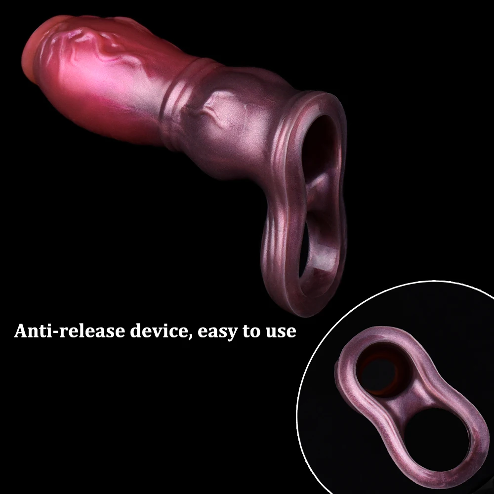 SMMQ الذئب عقدة القضيب كم XL حجم المفتوحة الحافظة الذكور الديك توسيع سيليكون ديك الدائري ألعاب جنسية للرجال #3