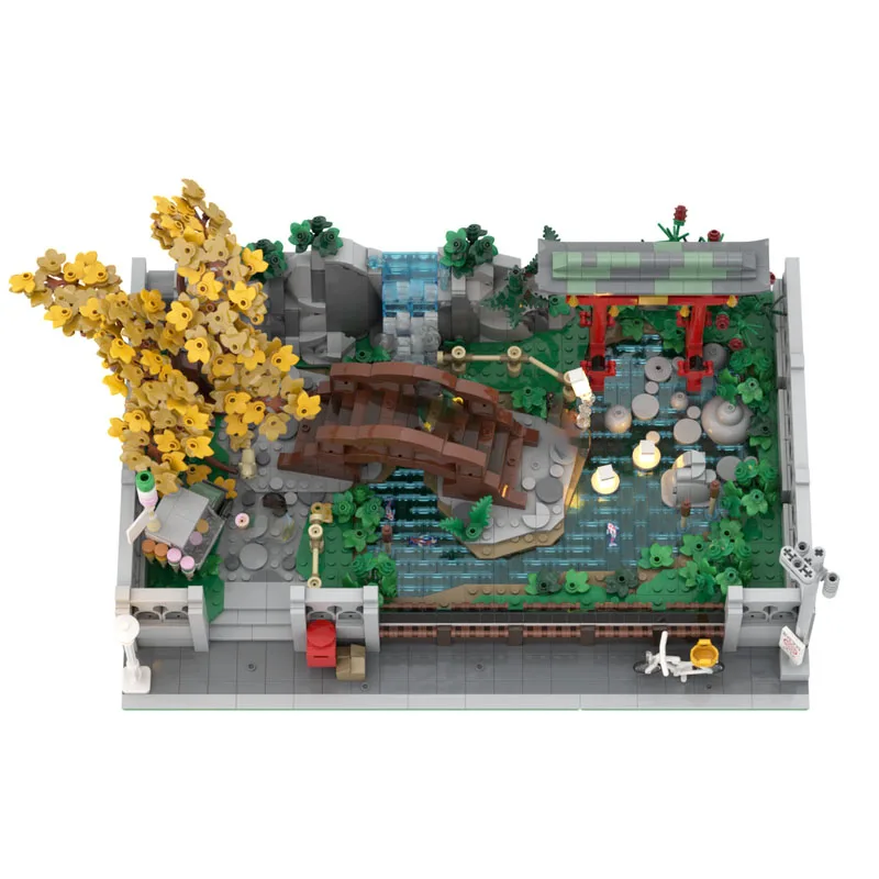 Moc ビルディングブロック中国風庭園建築技術モジュールビルディングブロックフェスティバルギフト子供のおもちゃ DIY セット