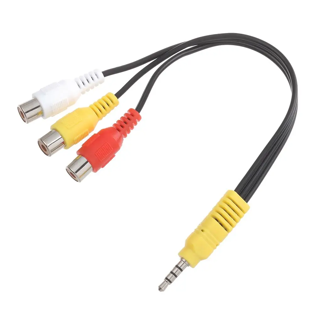 Kabel AV Adapter z komponentem wideo 3.5MM do 3 kabel RCA dla TCL TV 3.5mm do RCA czerwony biały i żółty żeński kabel wideo telewizor